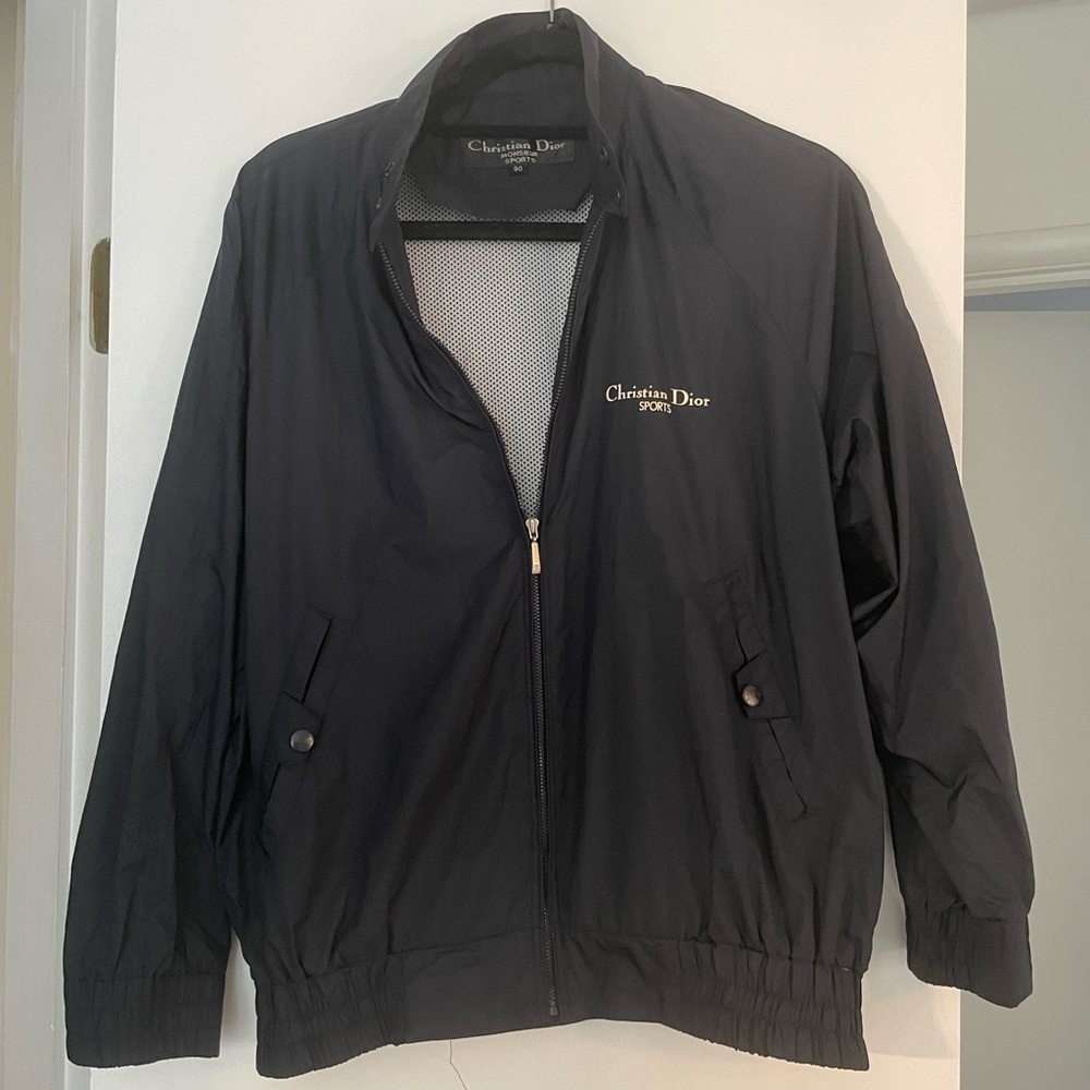 Christian Dior Sports Navy Nylon Jacket Size 90 M